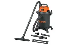 Aspiradora de sólidos y líquidos, 6 gal, plástica, negra