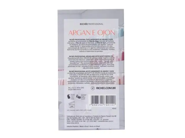 Oleo de Argan y Ojon 60ml Richee Professional