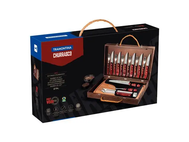Juego para Asado 17 Piezas Polywood Tramontina