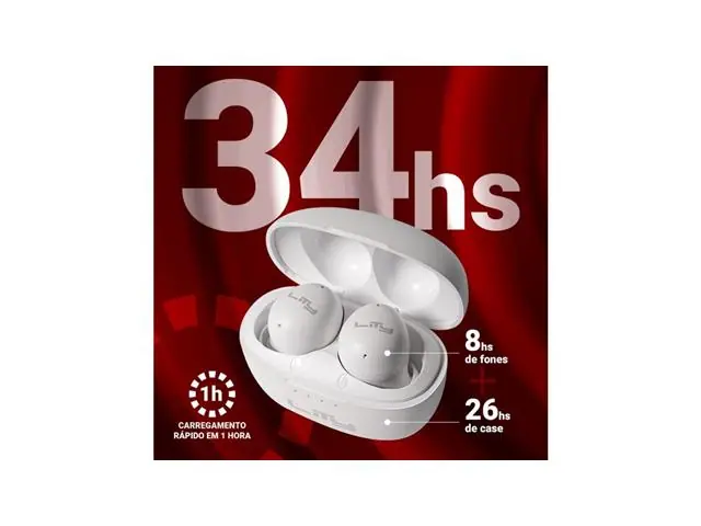 FONE BLUETOOTH BUD – ENC| 34H | BLUETOOTH 5.4 (T13P - PRETO) - 8