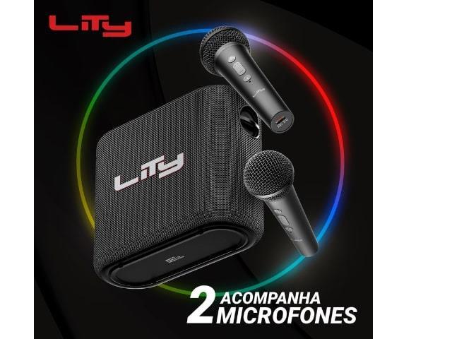 Caixa Bluetooth Karaokê c/2 Mic 80W (B15M) - 2