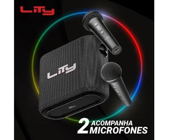 Caixa Bluetooth Karaokê c/2 Mic 80W (B15M) - 2