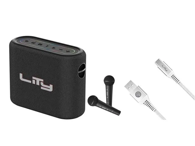 Caixa Bluetooth Karaokê c/2 Mic 80W (B15M)