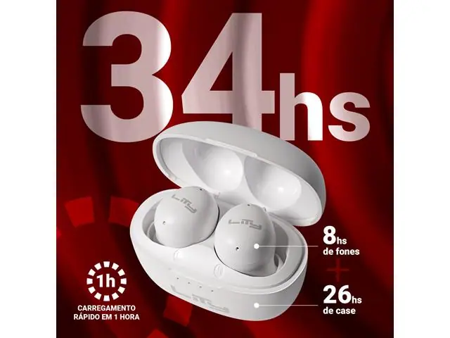 FONE BLUETOOTH BUD – ENC| 34H | BLUETOOTH 5.4 (T13P - PRETO) - 5