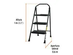 Escalera tubular, plegable, 3 peldaños, Truper - 2