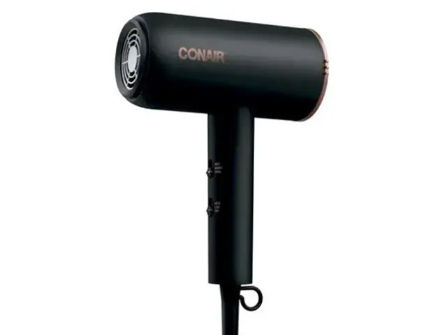 Secadora Cabello Conair Cerámica Titanio Iones Compacta Pelo Color Neg