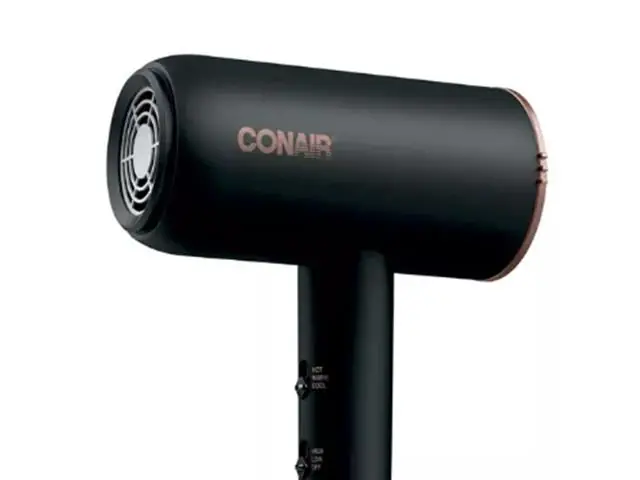 Secadora Cabello Conair Cerámica Titanio Iones Compacta Pelo Color Neg
