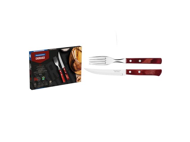 Cubiertos Tramontina 12Pz. Polywood Rojo 21199/703