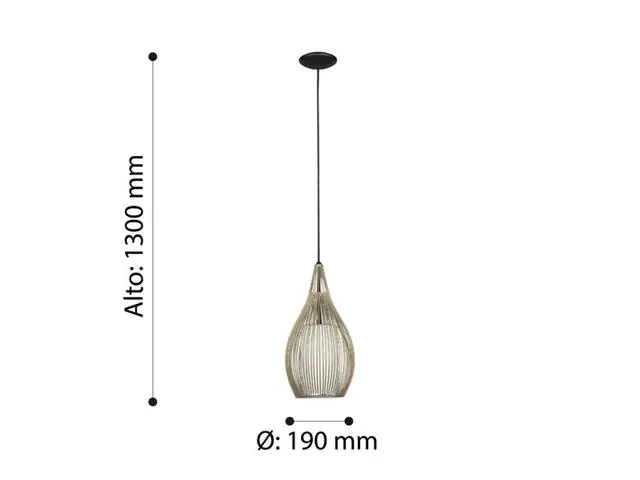 Lámpara Colgante Razoni Acero Negro 1X60W Eglo