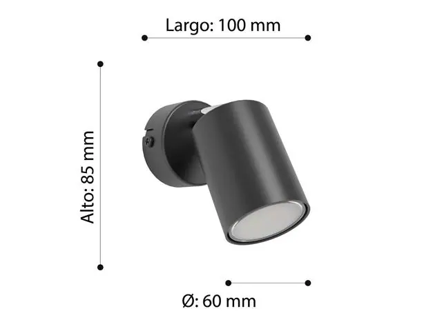Foco Sobrepuesto Reciso Acero Negro 1x5W Eglo