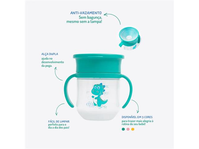 Copo de Treinamento 360° Leo com Alça e Tampa 200ml Petit Piá - 4
