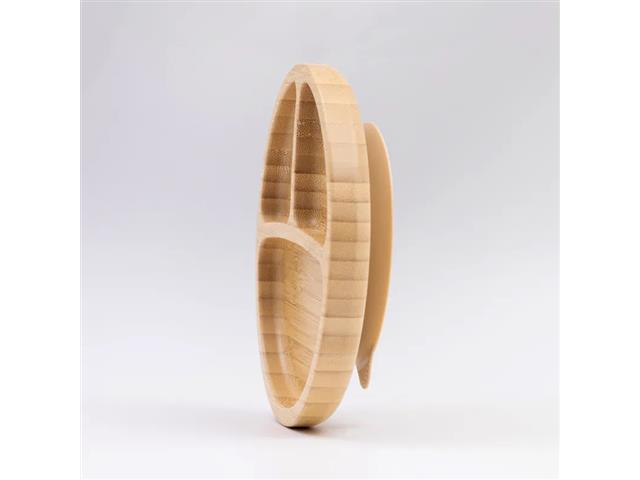 Prato Infantil Bambu com Ventosa e Divisória Redondo Petit Piá - 1