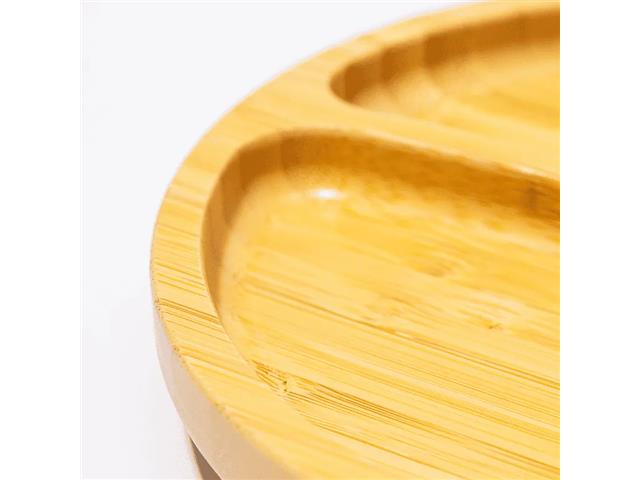 Prato Infantil Bambu com Ventosa e Divisória Redondo Petit Piá - 2