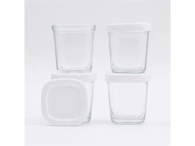 Kit 4 potes de vidro para leite e papinha Branco 150ml Petit Piá - 3