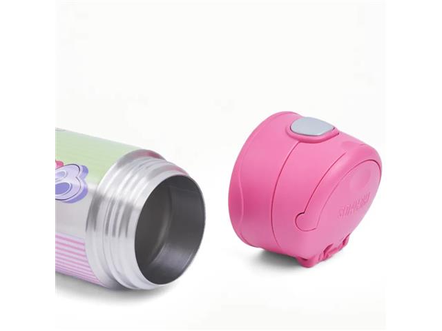 Garrafa Térmica Infantil Funtainer F401 Borboleta Rosa Thermos 355ml - 3