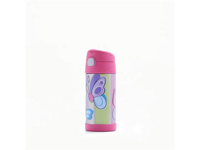 Garrafa Térmica Infantil Funtainer F401 Borboleta Rosa Thermos 355ml - 5