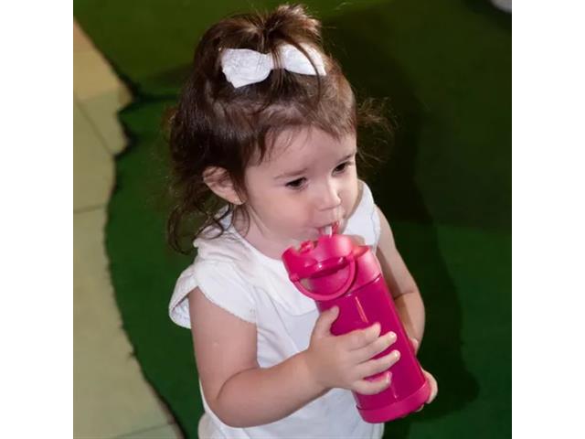 Garrafa Térmica Infantil Funtainer F401 Rosa Thermos 355ml - 1