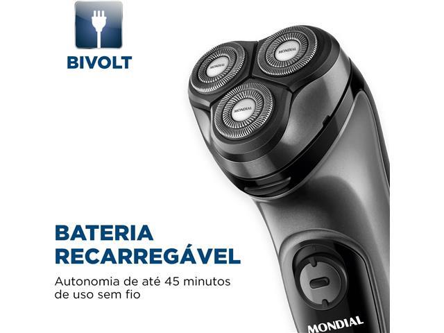Barbeador Elétrico Power Shave Mondial Preto/Prata 5W Bivolt - BE-02 - 2