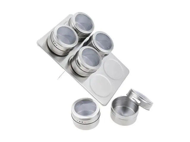 Set Condiméntero Especiero Magnético 6 Frascos