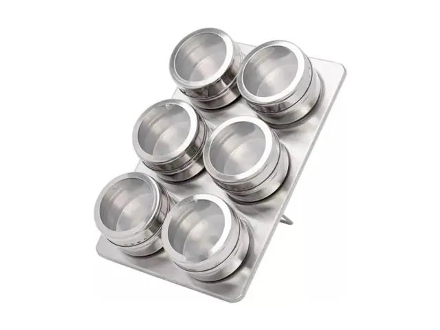 Set Condiméntero Especiero Magnético 6 Frascos