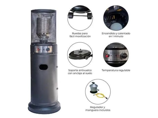 Estufa Exterior Gas Litt - Negro Calefactor Gas para Terrazas y Patios