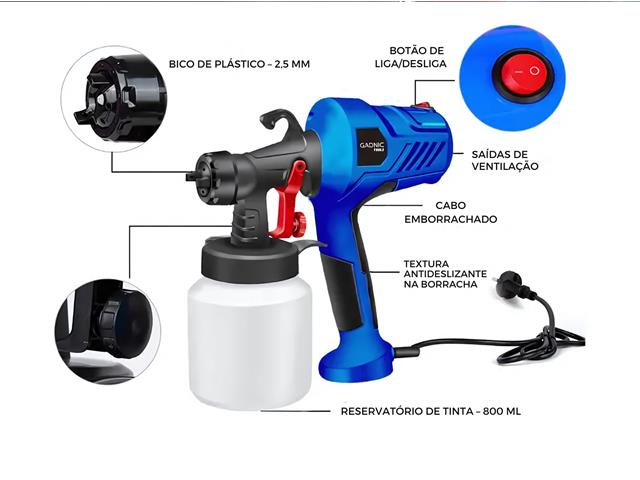 Pistola Pintura Elétrica Gadnic Pulverizadora 400W 110V - 4