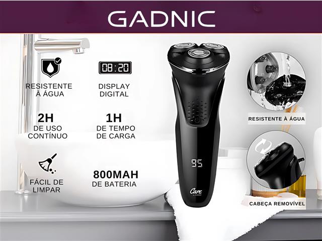 Barbeador Elétrico 3 Lâminas Gadnic com Display Digital 110V - 1