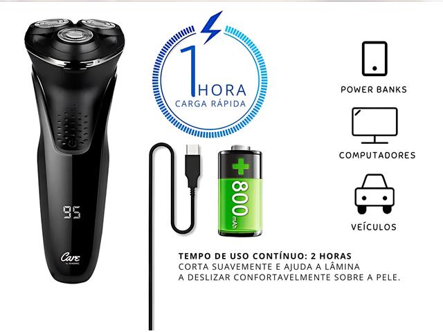 Barbeador Elétrico 3 Lâminas Gadnic com Display Digital 110V - 4