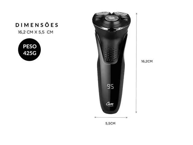 Barbeador Elétrico 3 Lâminas Gadnic com Display Digital USB Bivolt - 5
