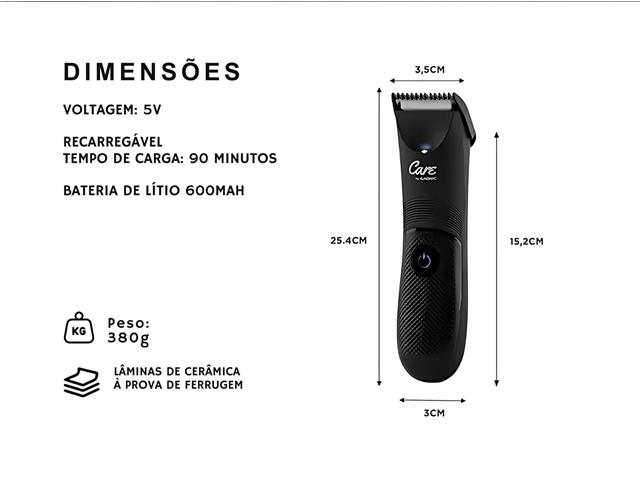 Máquininha Aparador Gadnic USB Portátil com Base Recarregável - 4
