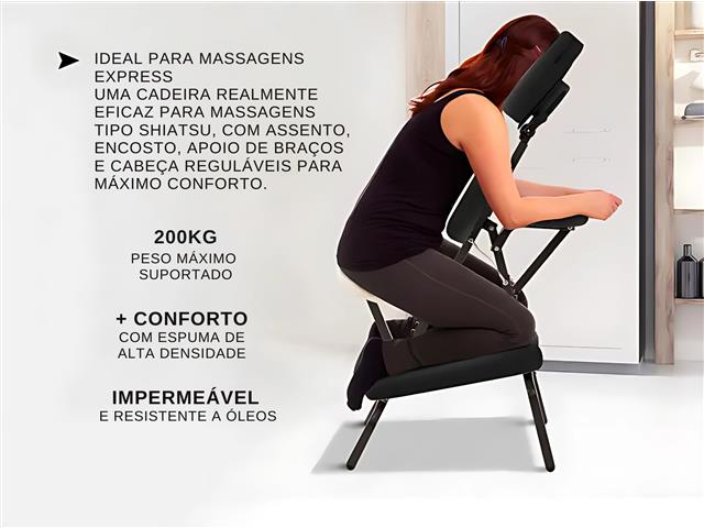 Cadeira Quick Massage Gadnic Dobrável com Bolsa Portátil Preto - 2