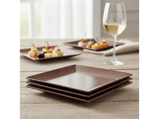 Jogo Evo Petisqueira Quadrada com 4 Peças - Imbuia - 8