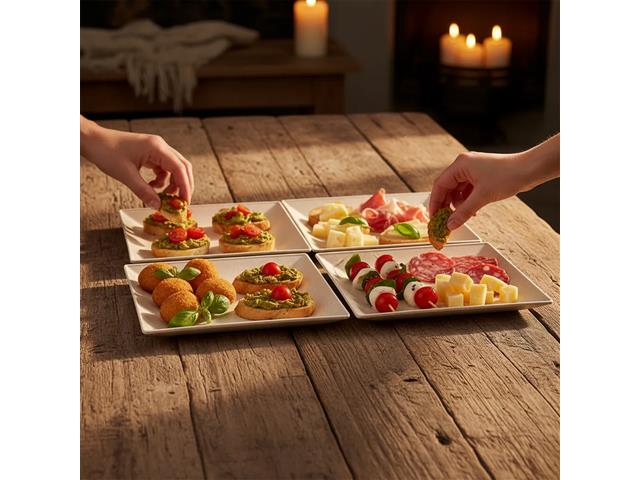 Jogo Evo Petisqueira Quadrada com 4 Peças Marfim - 5