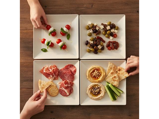 Jogo Evo Petisqueira Quadrada com 4 Peças Marfim - 9