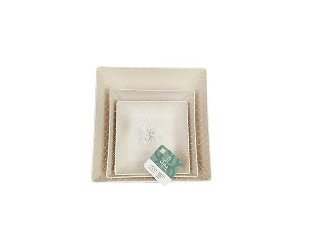 Kit Evo Saladeira Quadrada 3 Peças Marfim - 1