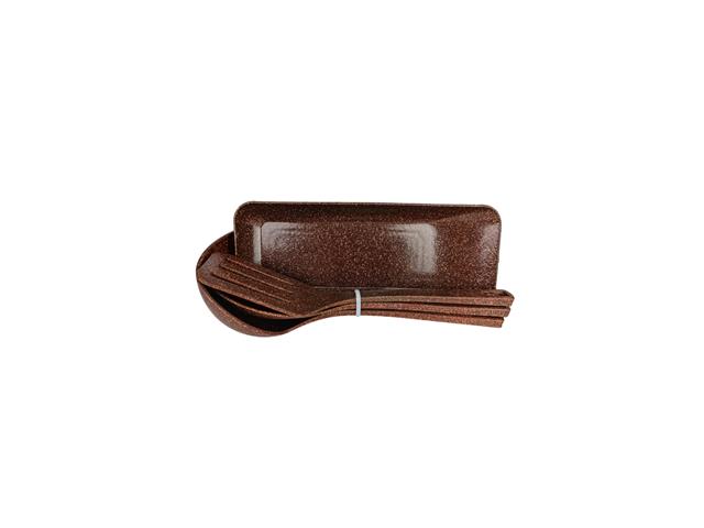 Kit Evo de Utensílios com Travessa 4 Peças - Imbuia - 2