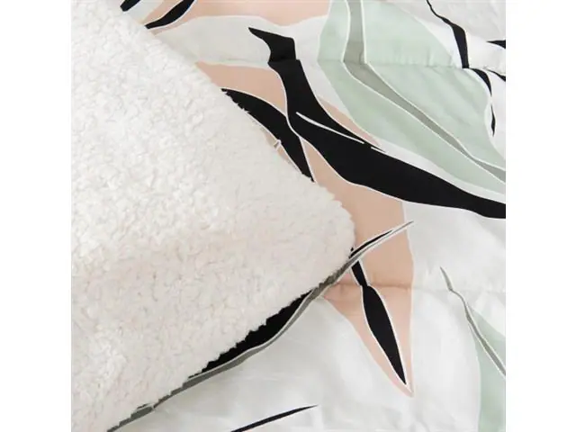 Plumón Estampado Sherpa 1.5 Plazas Turquesa Fabrics