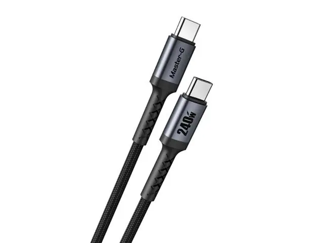 Cable de Carga Rápida Usb-C a C Antinudos 240W 2M Master-G