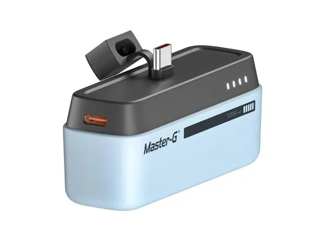 Cargador Base Portátil Pocket 5000mAh TipoC Celeste Master-G