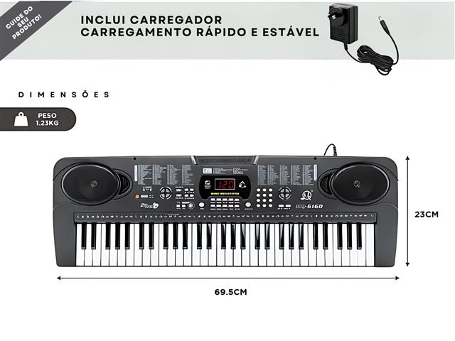 Teclado Musical GADNIC 61 Teclas com Microfone 110V - 4