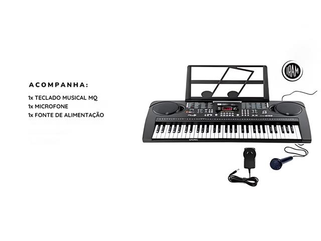 Teclado Musical GADNIC 61 Teclas com Microfone 110V - 5