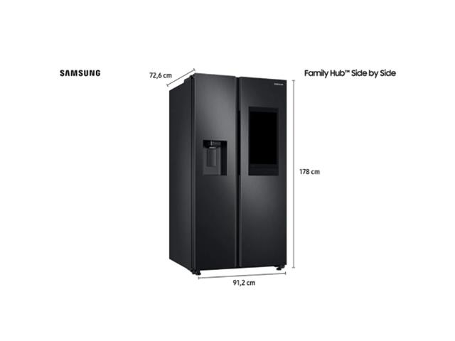Geladeira Side by Side Samsung 2P FF 585L com Painel   Inox Preto 110V - 1