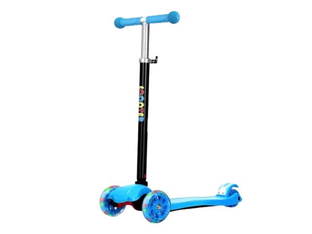 Scooter Monopatín 3 Ruedas LED Infantil Regulable Celeste
