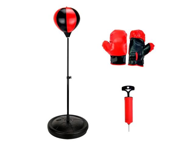 Juguete Kit Boxeo Base Negro Rojo