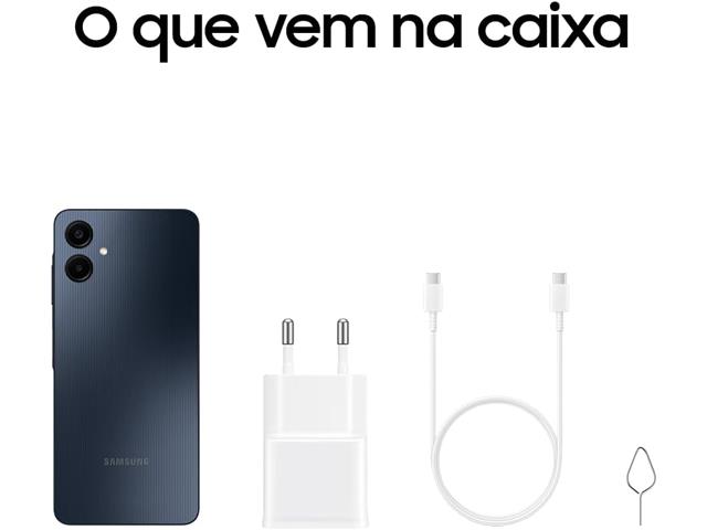 Samsung Galaxy A06 Azul 4G 128GB 4GB RAM Câm. 50+8MP Tela 6,7" - 2