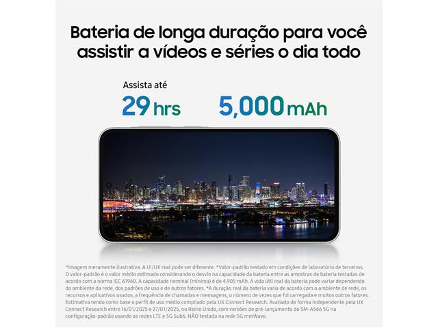 Smartphone Samsung Galaxy A36 5G Branco 128GB Tela 6.7" Câmera Tripla - 5