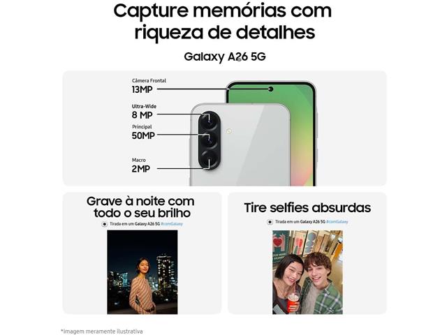 Samsung Galaxy A36 5G Branco 256GB, 8GB RAM, Câm. 50MP, Tela 6.7" - 2