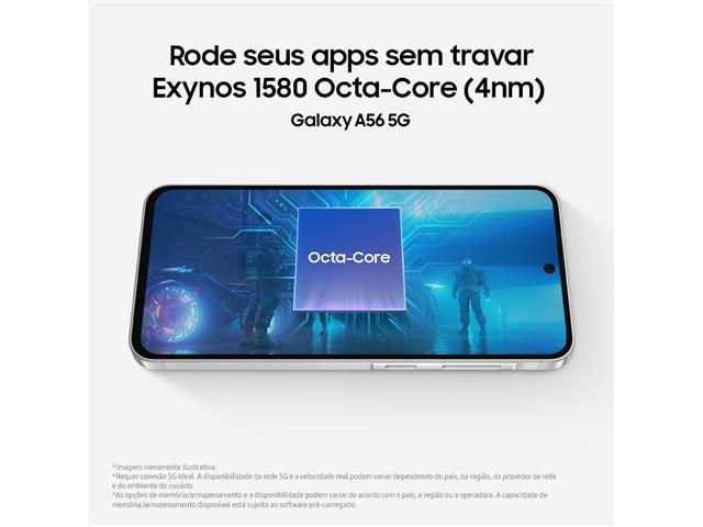 Samsung Galaxy A56 5G Rosa 256GB, 8GB RAM, Câm. 50MP, Tela 6.7" - 6