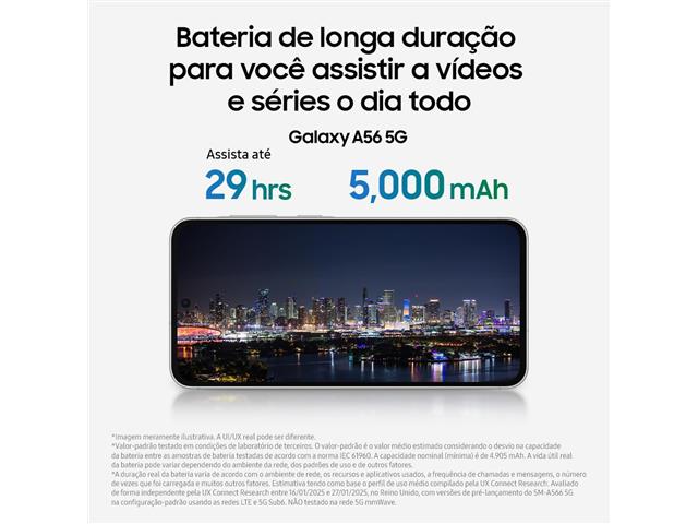 Samsung Galaxy A56 5G Rosa 256GB, 8GB RAM, Câm. 50MP, Tela 6.7" - 7