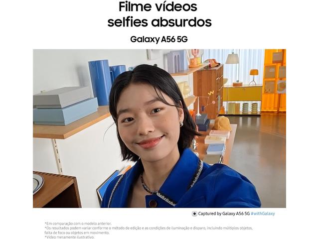 Samsung Galaxy A56 5G Cinza 256GB, 8GB RAM, Câmera 50MP, Tela 6.7" - 3